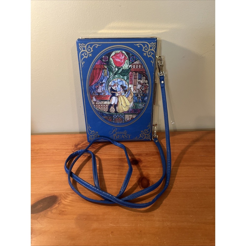 Loungefly Beauty & the Beast Stained Glass Book Clutch Crossbody Bag Purse